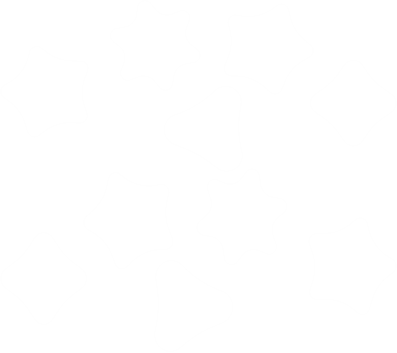 A background composed of pleasingly symmetrical rounded fourier outline shapes